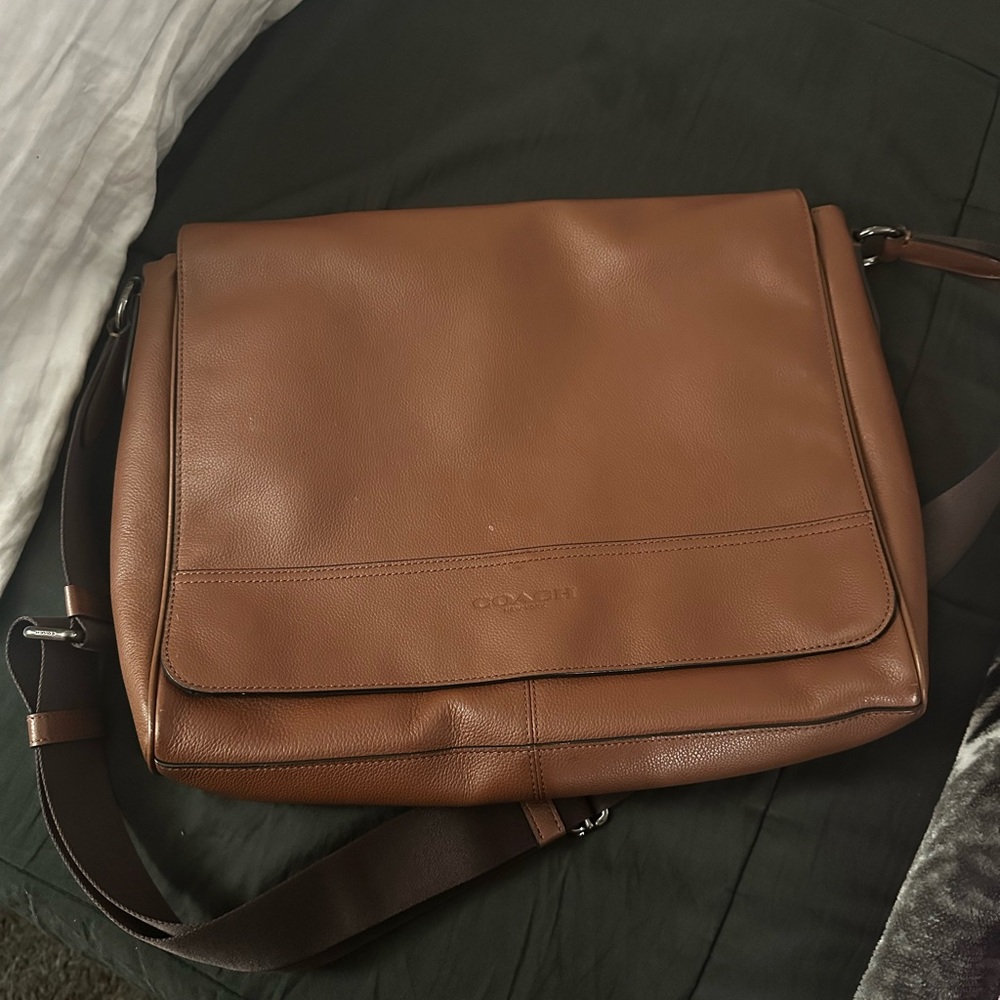 Coach Tan Leather Messenger Bag